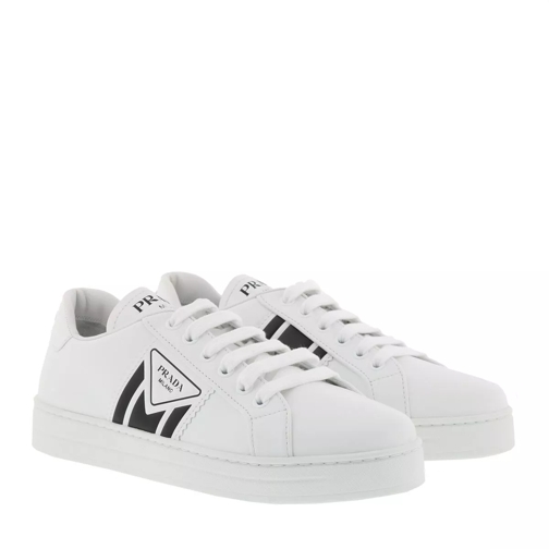 Prada Leather Sneakers White/Black låg sneaker