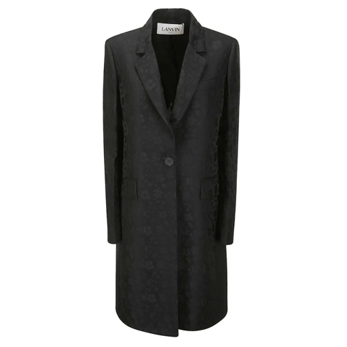 Lanvin Übergangsmäntel Long Floral Print Coat Black