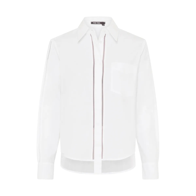 Marc Aurel Bluse Hemdbluse weiss