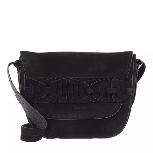 Coccinelle Gitane Suede Handbag Suede Leather  Noir Hobo Bag