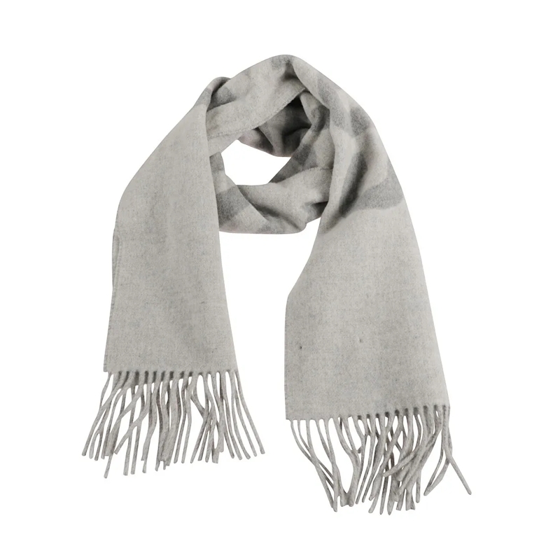 Jacquemus Écharpe légère Fringed Logo Pattern Scarf Grey