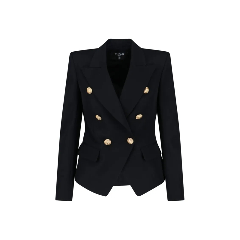 Balmain Blazer Double-Breasted Blazer – Black Black