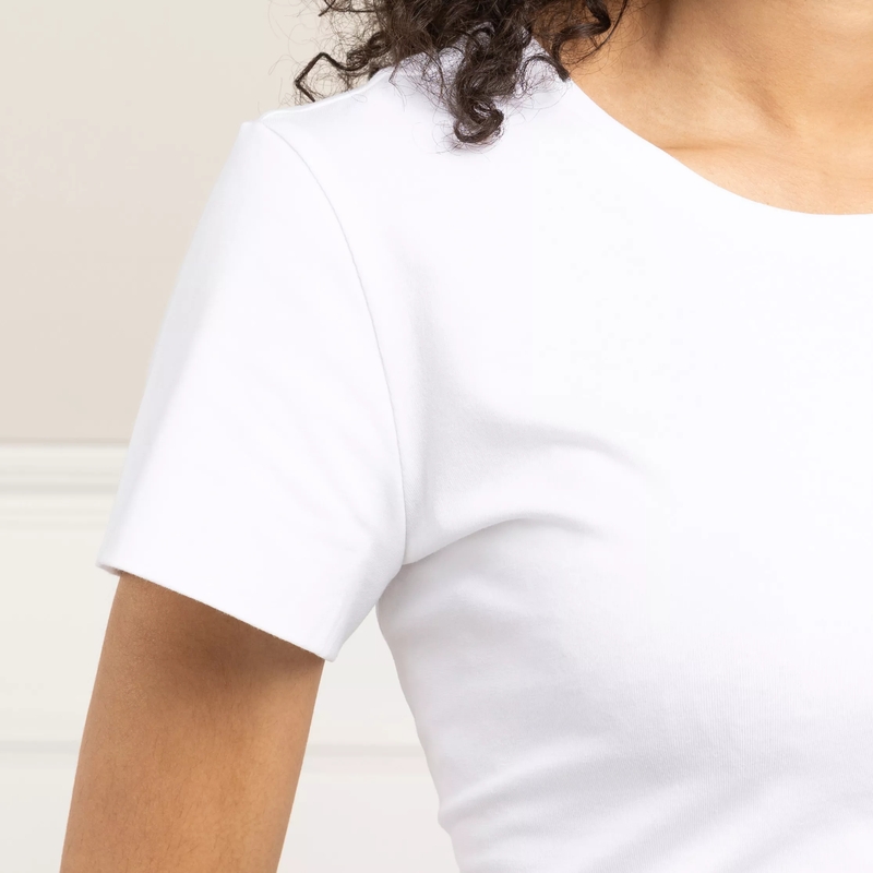 Dorothee Schumacher T-Shirt ALL TIME FAVORITES o-neck camellia white(Image 4)