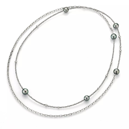 Gellner Urban Collier Moonstone Tahiti Pearls Silver/Anthracite Lange Halsketting