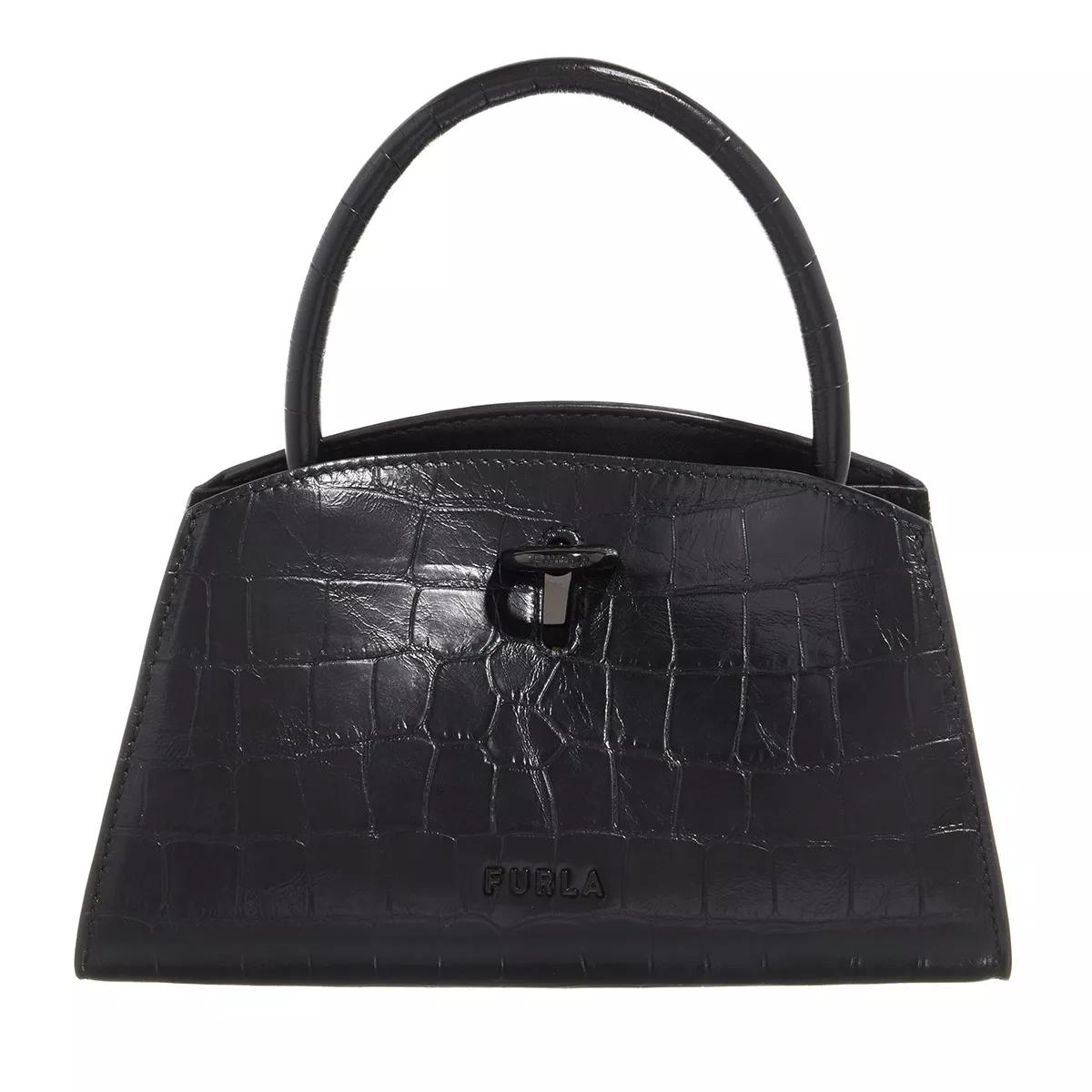 Furla Genesi Tote Mini Nero Black Soft Calf Leather Woman