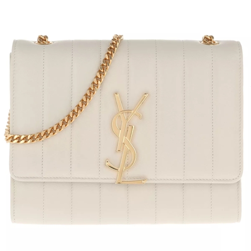 Saint Laurent Vicky Chain Wallet Quilted Lambskin Crema Soft Crossbody Bag
