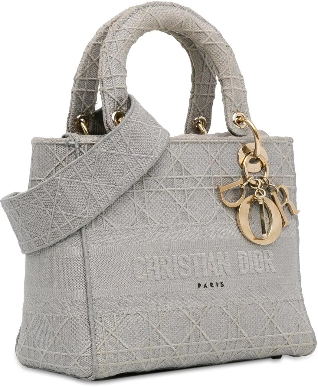 Thumbnail - Christian Dior Hobo Bags - Medium Canvas Cannage Lady D Lite - Gr. unisize - in Grau - für Damen