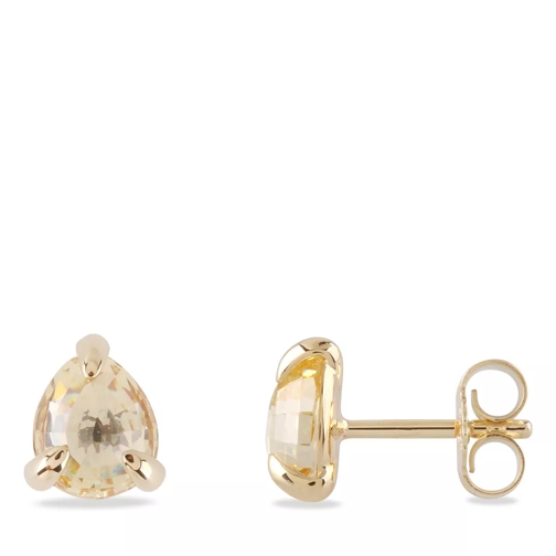Little Luxuries by VILMAS Amoretti Earring Crystal Drop Yellow Gold Plated Ohrstecker