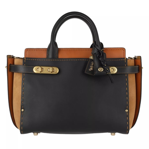 Coach Coach Double Swagger In Colorblock Black Multi/Brass Draagtas