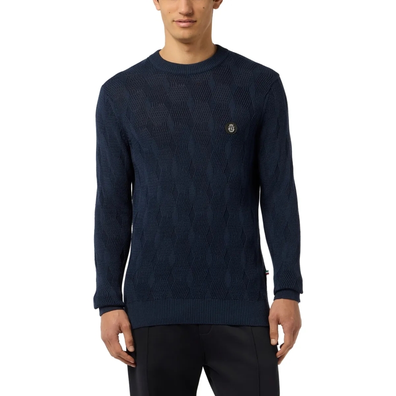 BILLIONAIRE  Wool Silk Roundneck Pullover Braids schwarz(Image 3)