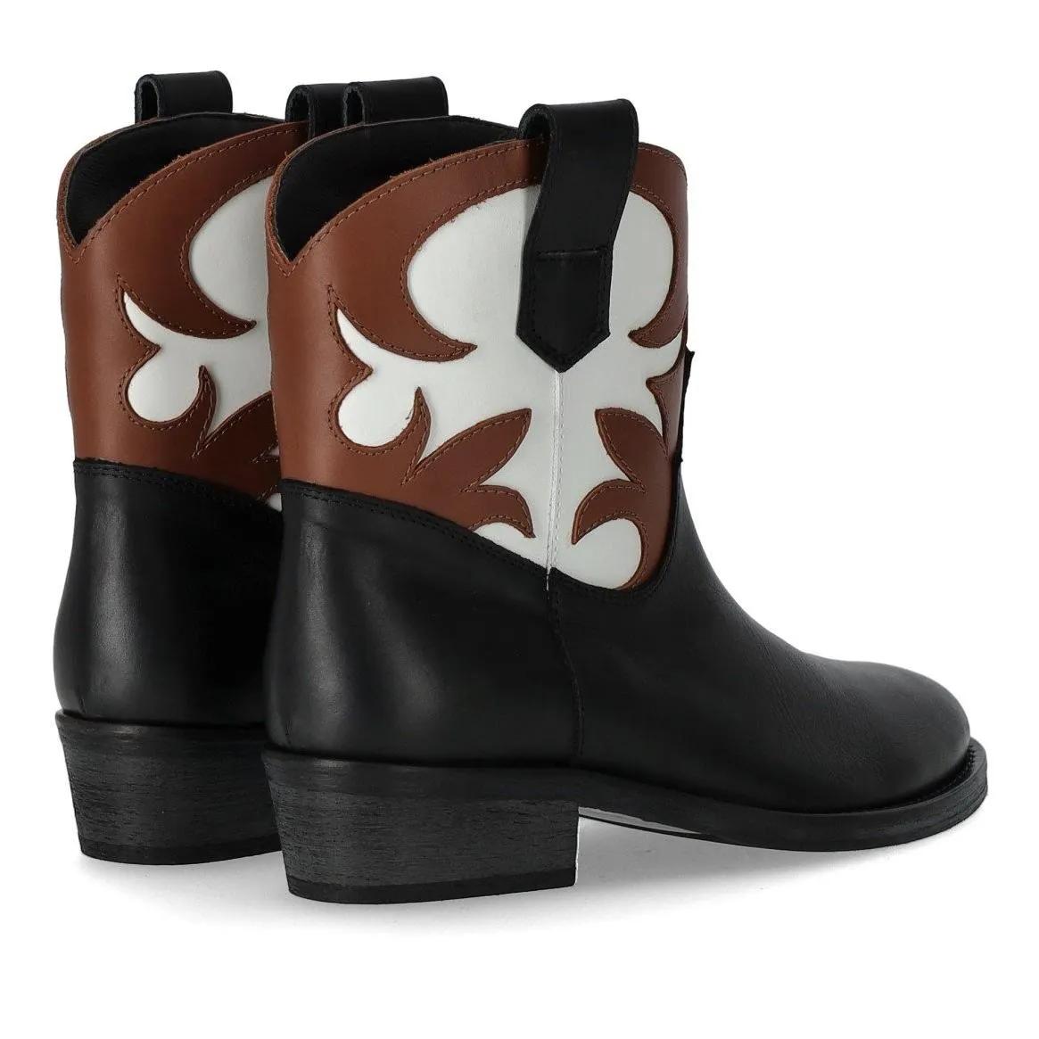 Thumbnail - Via Roma 15 Stiefel - Malibu' Santa Monica Tricolor Texan Bootie - Gr. 40 (EU) - in Schwarz - für Damen