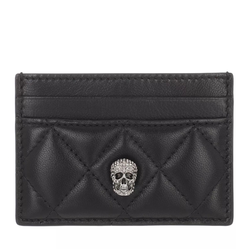 Alexander McQueen Pave Skull Card Holder Black White Porte-cartes