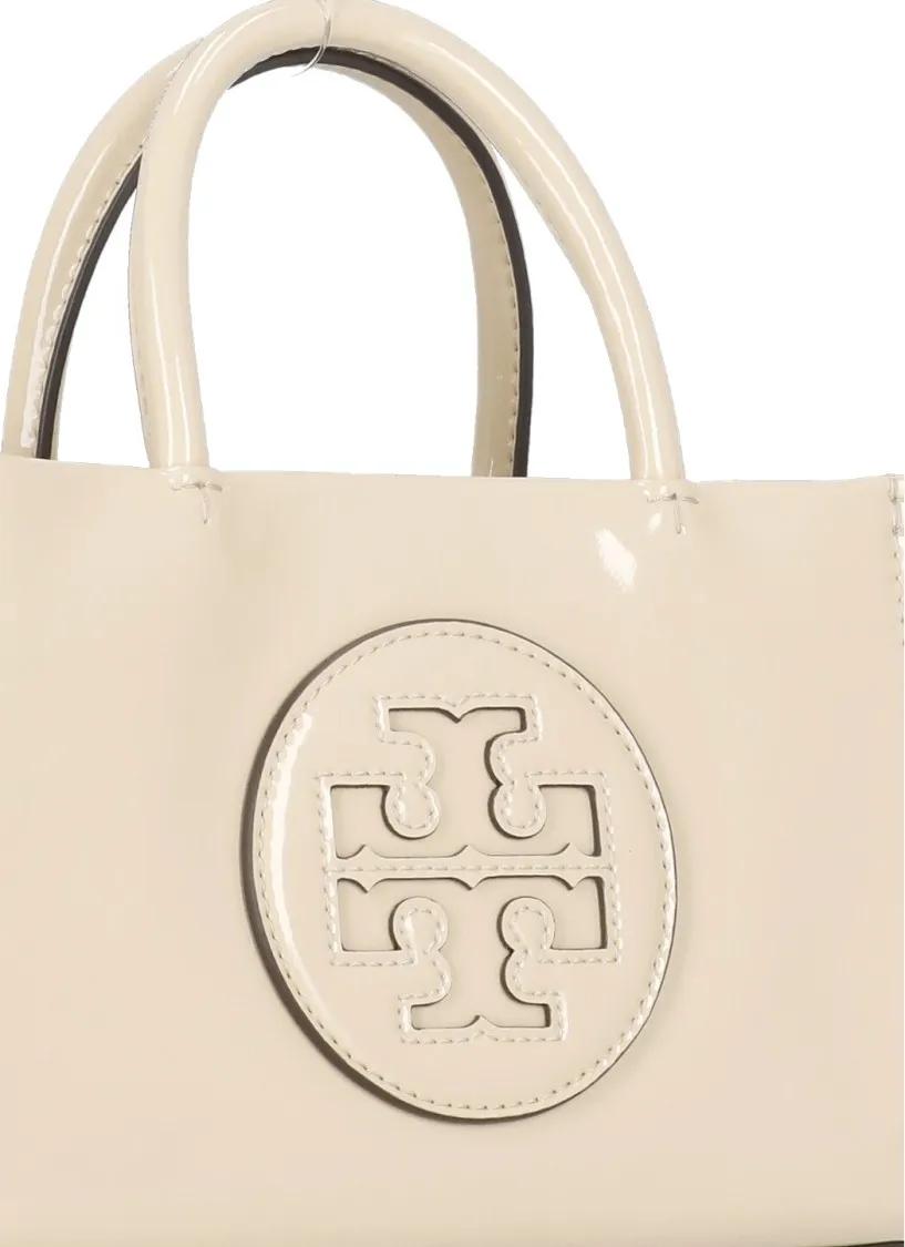 TORY BURCH Shoppers & Totes Natural Ella Bio Patent Mini Tote in beige