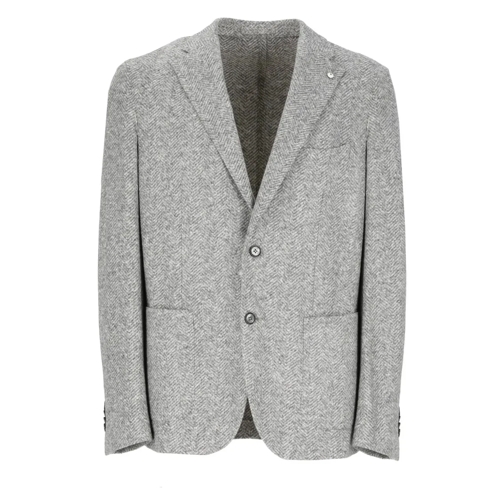 Lubiam Blazer Cotton Blend Jacket Grey