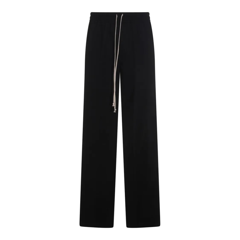 Rick Owens Pantalon Straight-Leg Black Wool Trousers Black