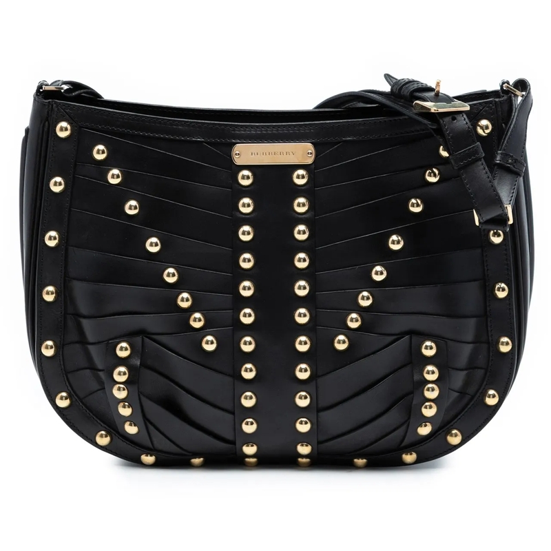 Burberry Schultertasche Studded Leather Shoulder Bag schwarz