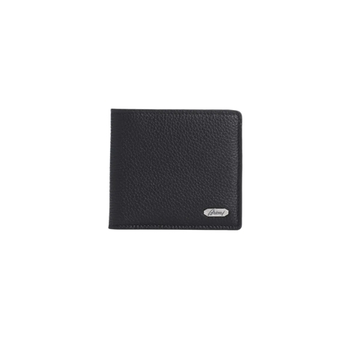 Brioni Grained Leather Card Case Black Porte-monnaie