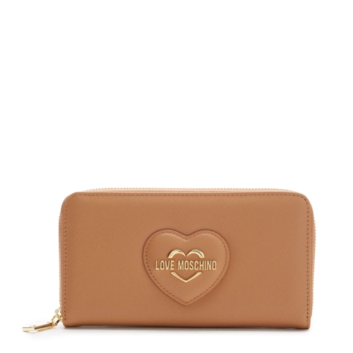 Love Moschino Portemonnaie mit Zip-Around-Reißverschluss Love Moschino Saffiano damen Geldbörse Braun JC573 Braun