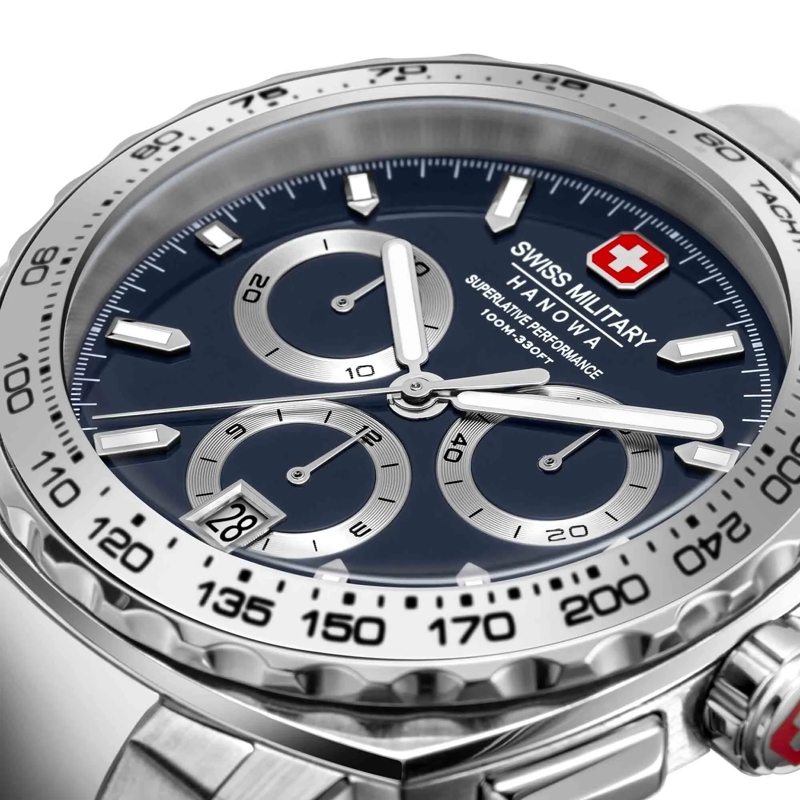 Swiss Military Hanowa Chronograph Quarzuhr Speedwell- 3 Zeiger Uhr- Wasserbeständ blau(Image 4)