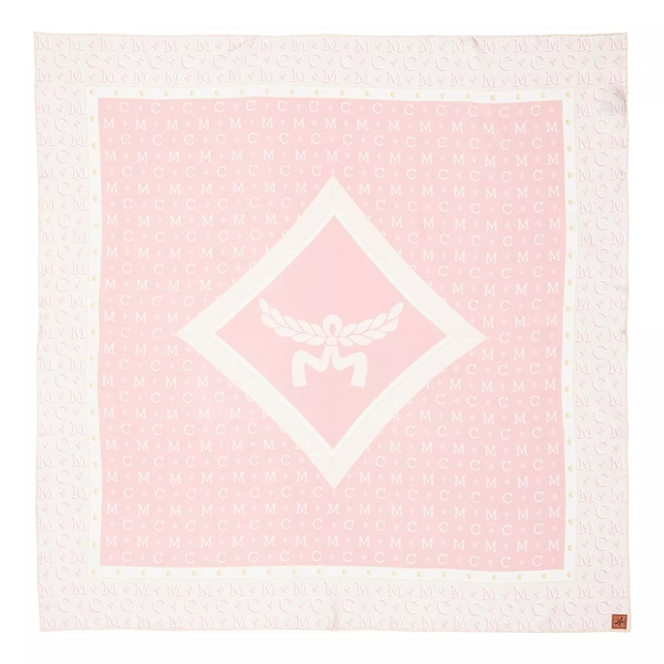 MCM Mcm Col Logo Silk Scarf 90x90 Peach Blush Lightweight Scarf