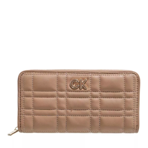 Calvin Klein Re-Lock Quilt Z/A Wallet Large Safari Canvas Portefeuille à fermeture Éclair