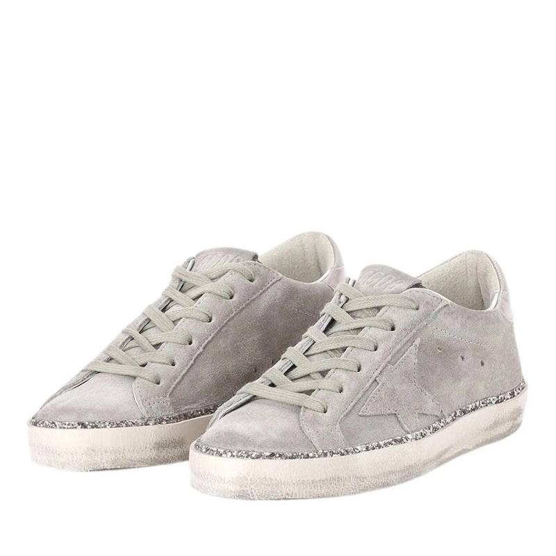 Golden Goose Schnürschuhe Sneaker Super Star grau