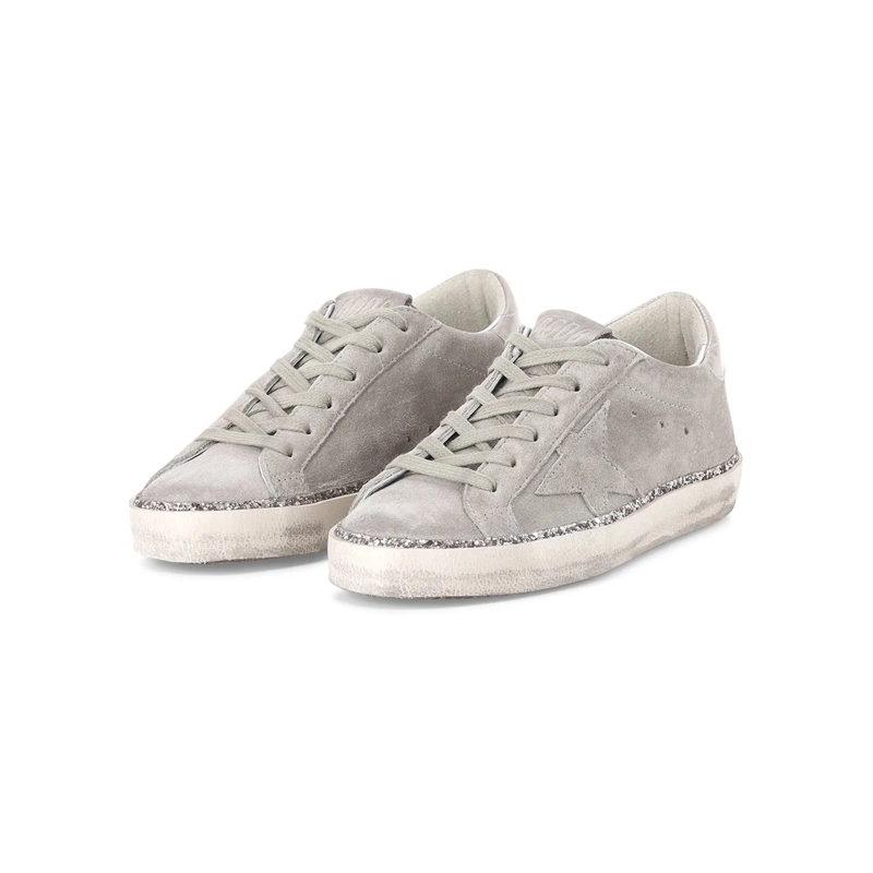 Golden Goose Schnürschuhe Sneaker Super Star grau
