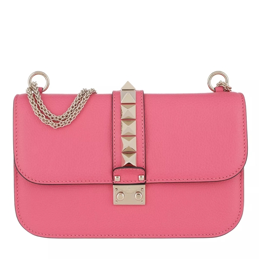 Valentino Garavani Rockstud Lock Shoulder Bag Medium Bright Pink Crossbody Bag