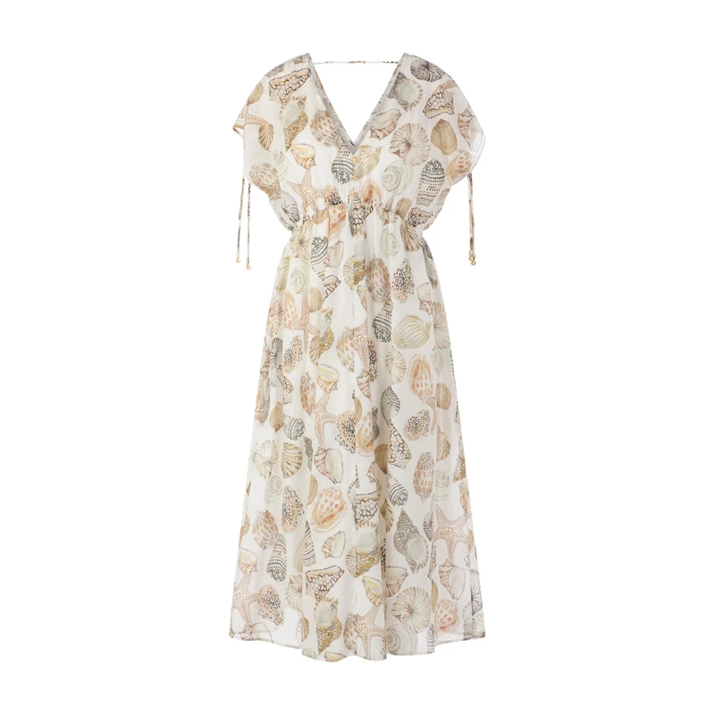 Marc Cain Minikleid Midikleid mit Muschelprint mehrfarbig