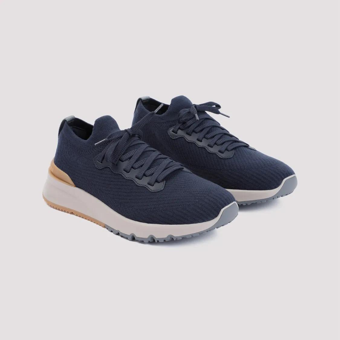 Thumbnail - Brunello Cucinelli Low-Top Sneaker - Navy Wool Shoes - Gr. 43 (EU) - in Blau - für Damen