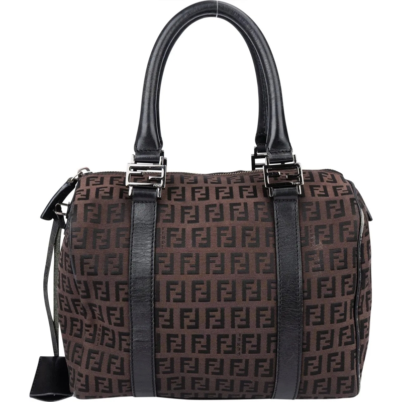Fendi Schultertasche Fendi FF Monogram Zucca Handbag schwarz