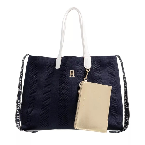 Tommy Hilfiger Iconic Tommy Tote Knitted Space Blue Borsa da shopping