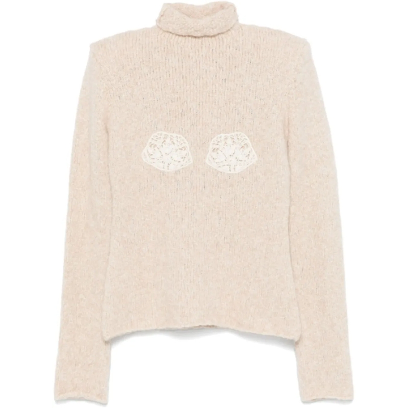 Magda Butrym T-Shirt Knitwear 03 Turtleneck Beige beige