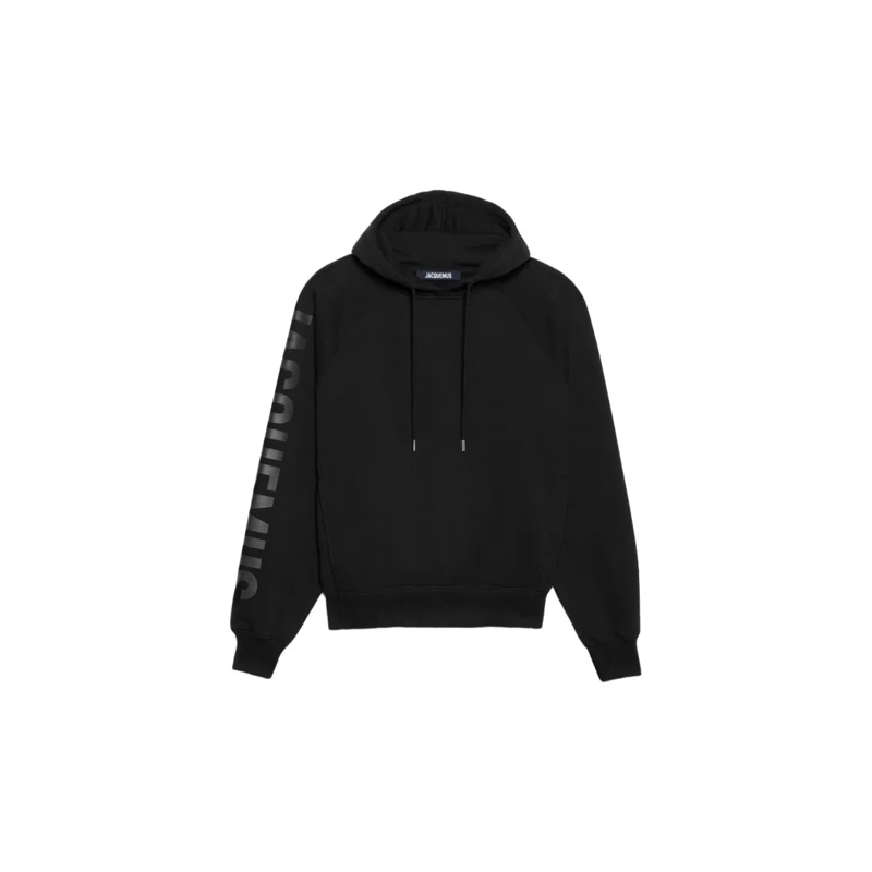 Jacquemus  Relaxed Fit Black Hoodie With Drawstring Black