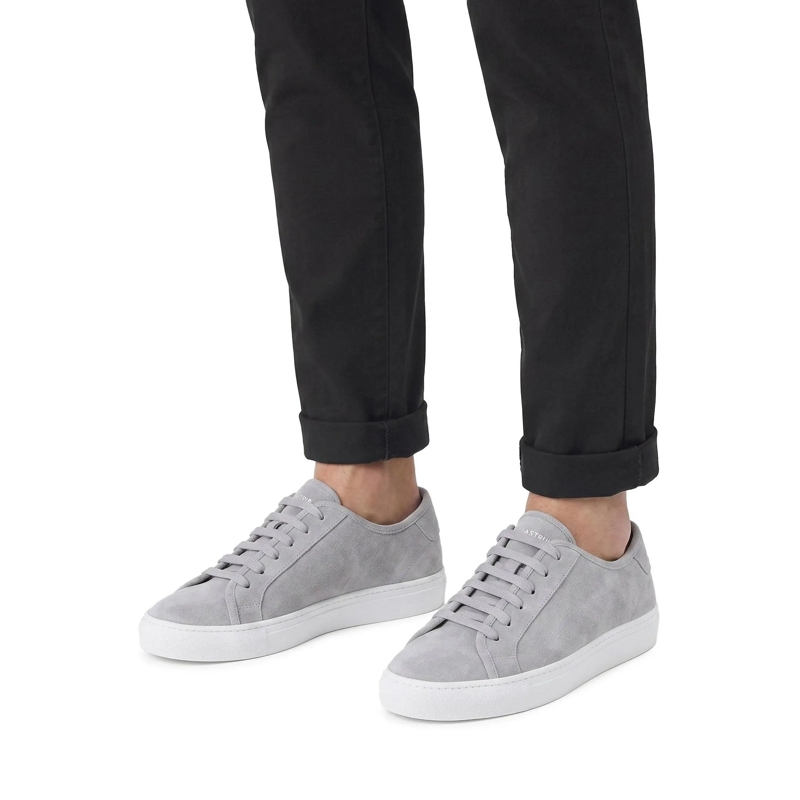 National Standard Schnürschuhe Sneaker aus Leder grau