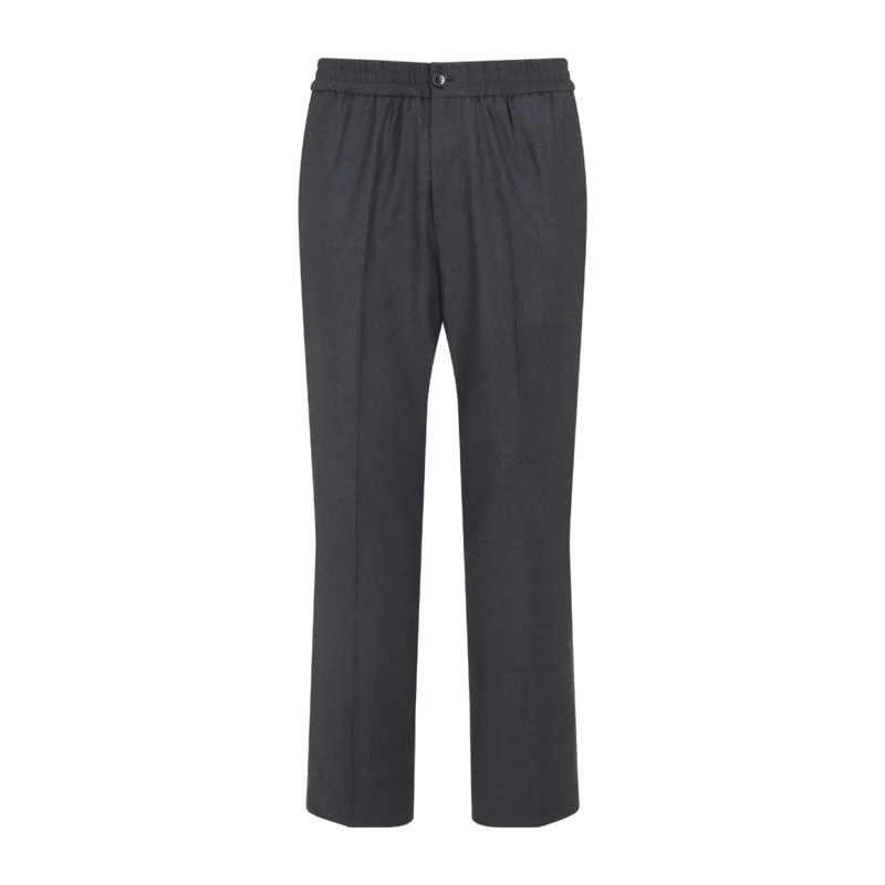 AMI Paris Anzugshose Elasticated Waist Grey Virgin Wool Pants Black
