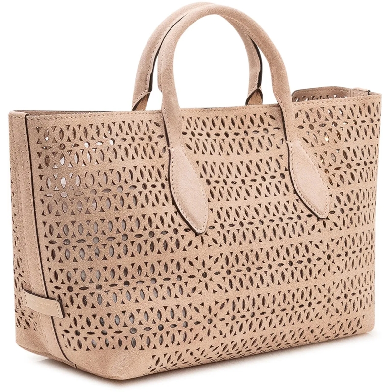 Gianni Chiarini Shopper Borsa Tote Traforata con Doppi Manici beige(Image 2)