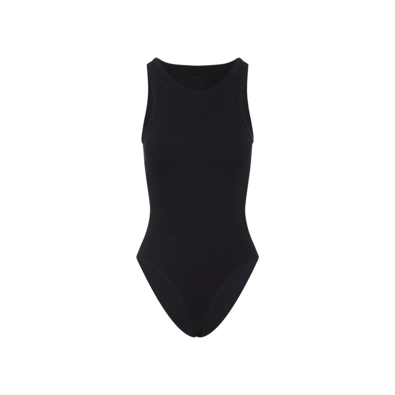 Alaia  Fitted Cotton Blend Bodysuit Black