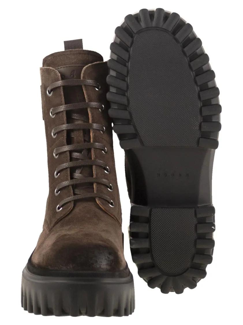 Thumbnail - Hogan Stiefel - H700 - Suede Combat Boots - Gr. 40 (EU) - in Schwarz - für Damen