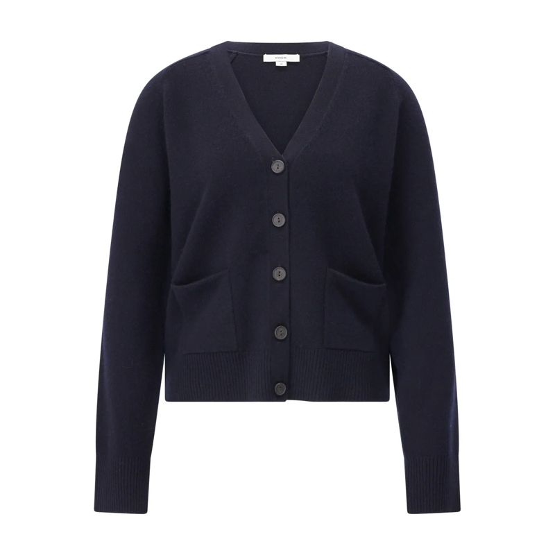 Vince Strickjacke Strickjacke aus Woll-Kaschmir-Mix Dunkelblau