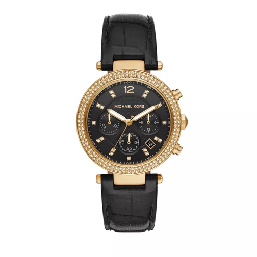 Michael Kors Women's Parker Chronograph Stainless Steel Watch M Gold Black Chronograaf
