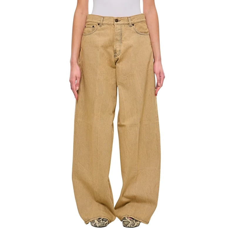 Haikure Jeans Camel Wide-Leg Overdyed Camel Jeans Neutrals