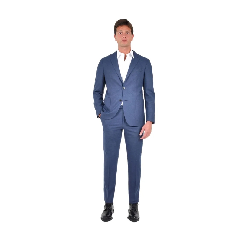 Boglioli Anzugkombination Tailored Blue Virgin Wool Suit Blue