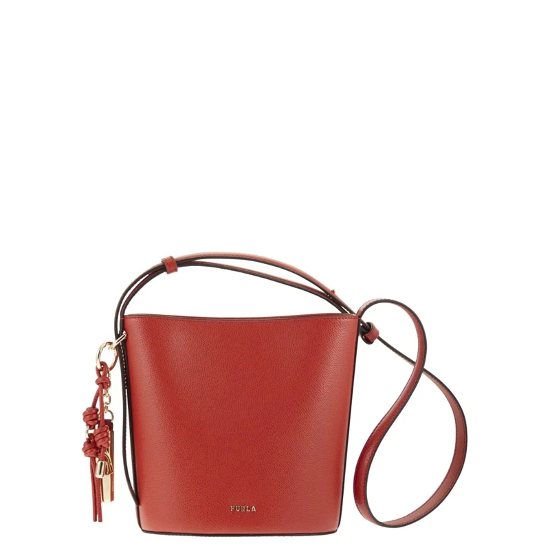 Furla Bucket Bag Mini Bucket Bag With Printed Leather Finish Red