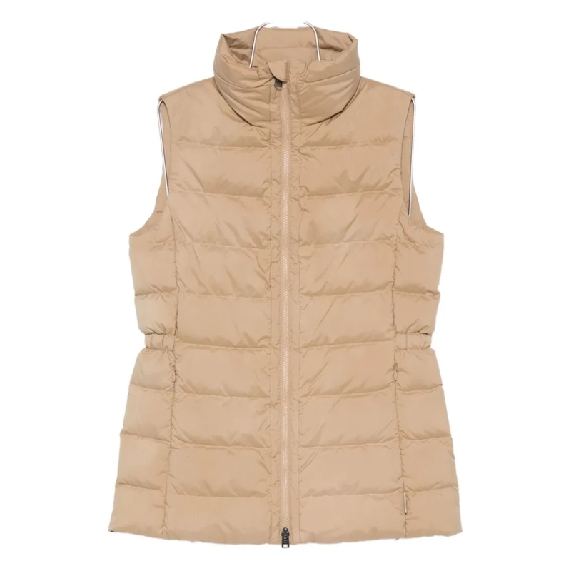 Woolrich  Quilted Beige Jacket With High Stand Collar Neutrals
