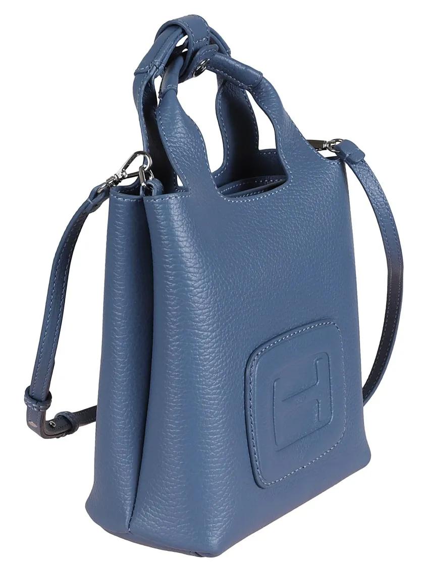 Hogan Shoppers & Totes Structured Leather H Bag in blauw