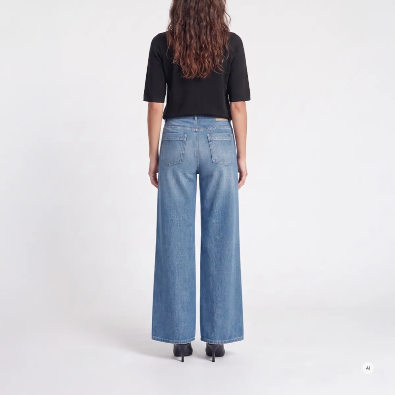 Marc Aurel Wide Leg Jeans Authentischer Blue Denim und ein weit geschnittene blau(Image 4)