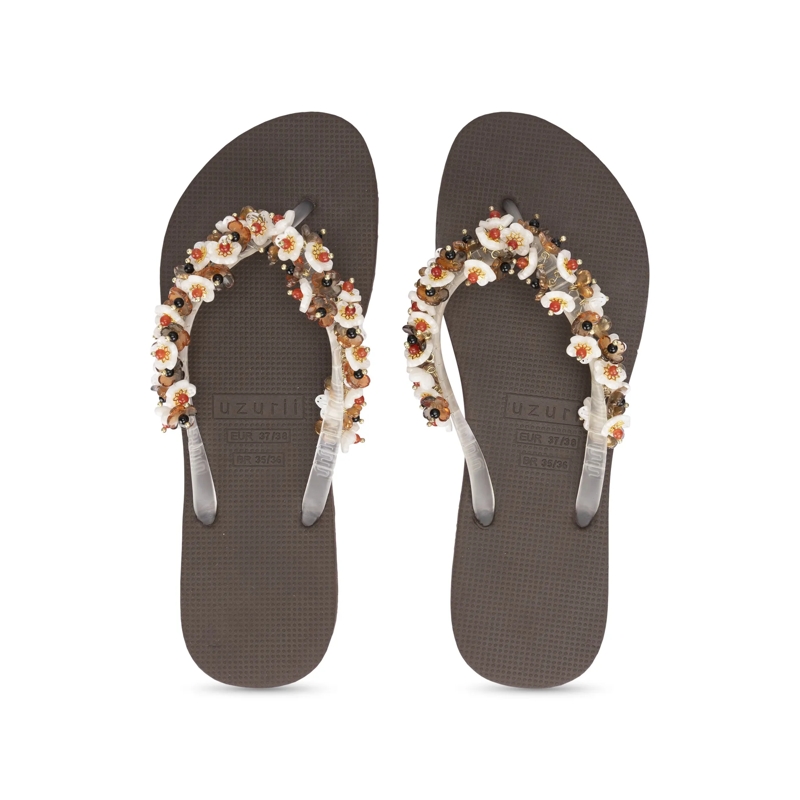 UZURII Flip Flops flip flop Tulum Bloom Coffee mocca(Image 6)