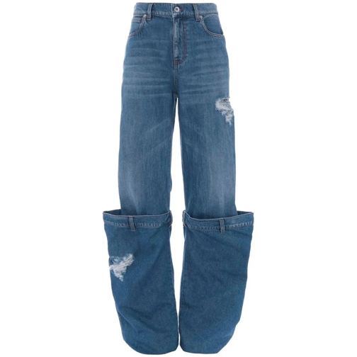 J.W.Anderson Blue Distressed Bucket Denim Pants Blue Jeans