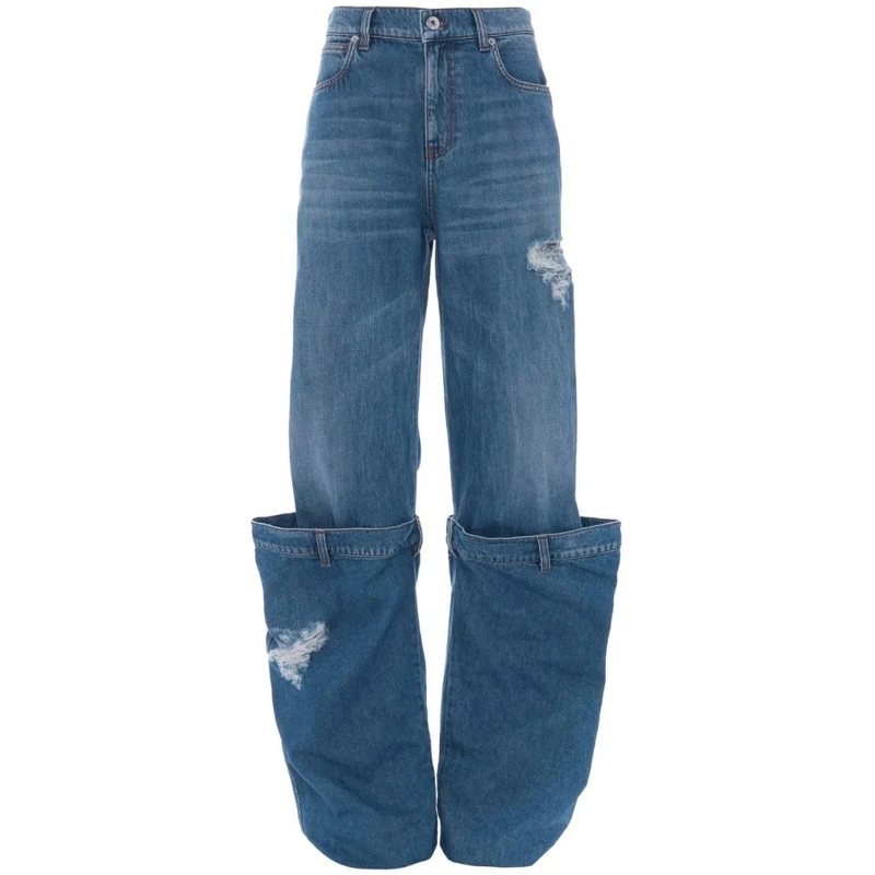J.W.Anderson Jeans Distressed Bucket Jeans Blue